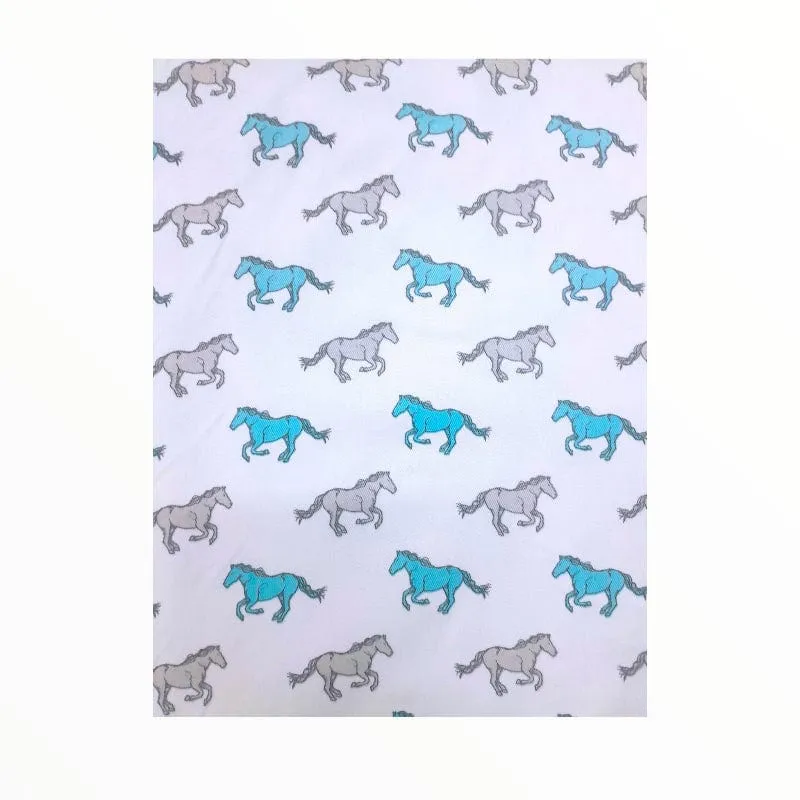 100 % Printed Cotton Horses Collection 140 cm