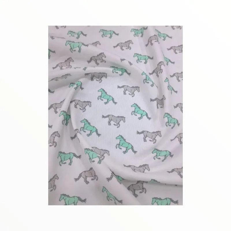 100 % Printed Cotton Horses Collection 140 cm