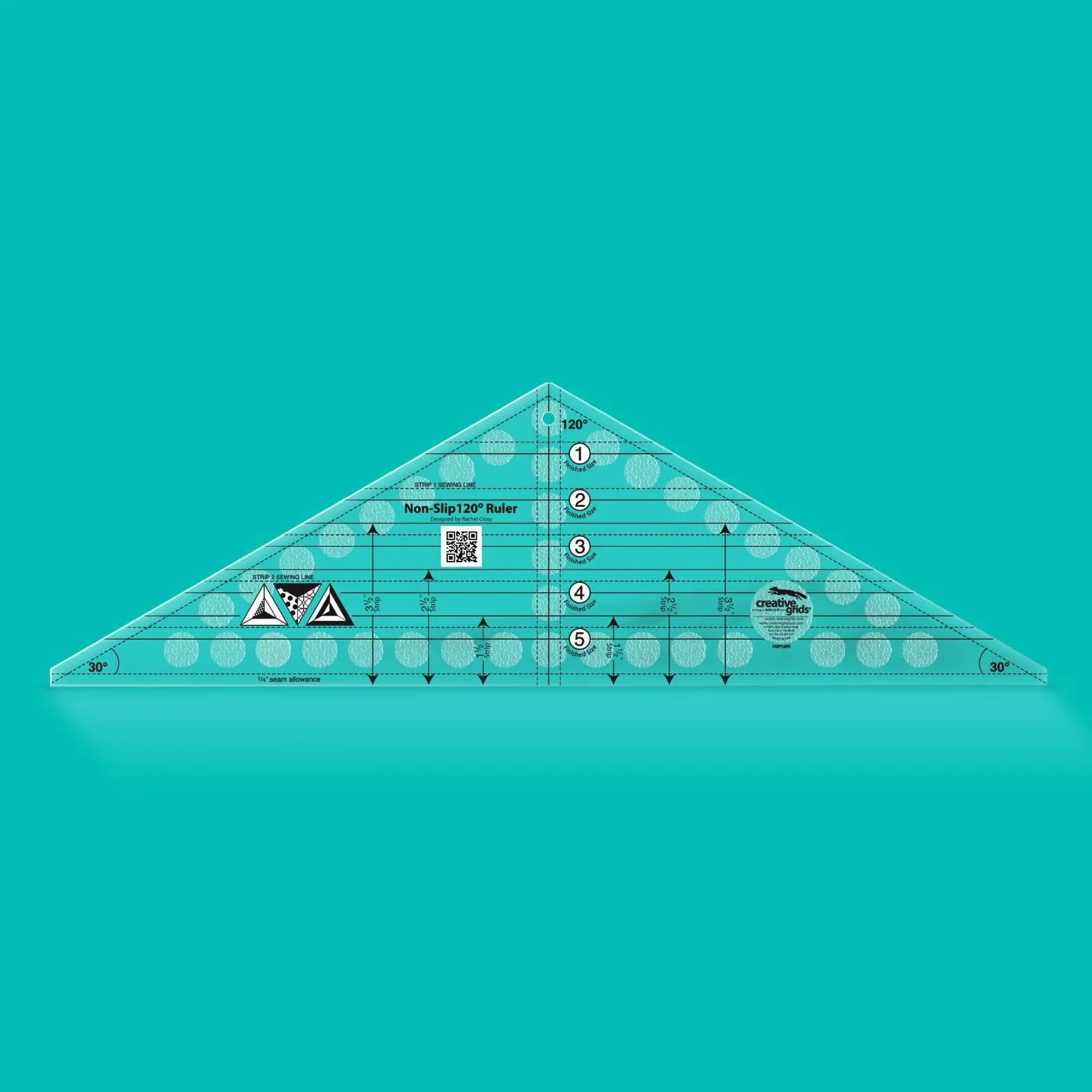 120-Degree Triangle Quilt Ruler 6-1/2in x 21-1/2in - 8 LEFT!