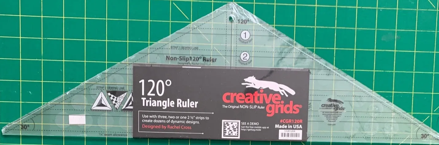 120-Degree Triangle Quilt Ruler 6-1/2in x 21-1/2in - 8 LEFT!