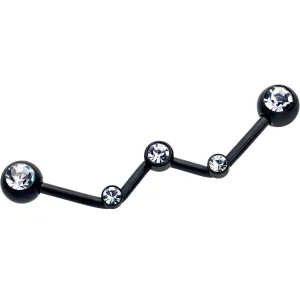 14 Gauge Clear Gem Black Constellation Style Project Bar 32mm
