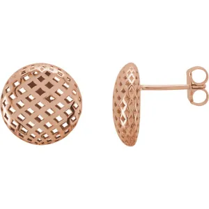 14k Rose Gold 11.9mm Pierced-Style Earrings