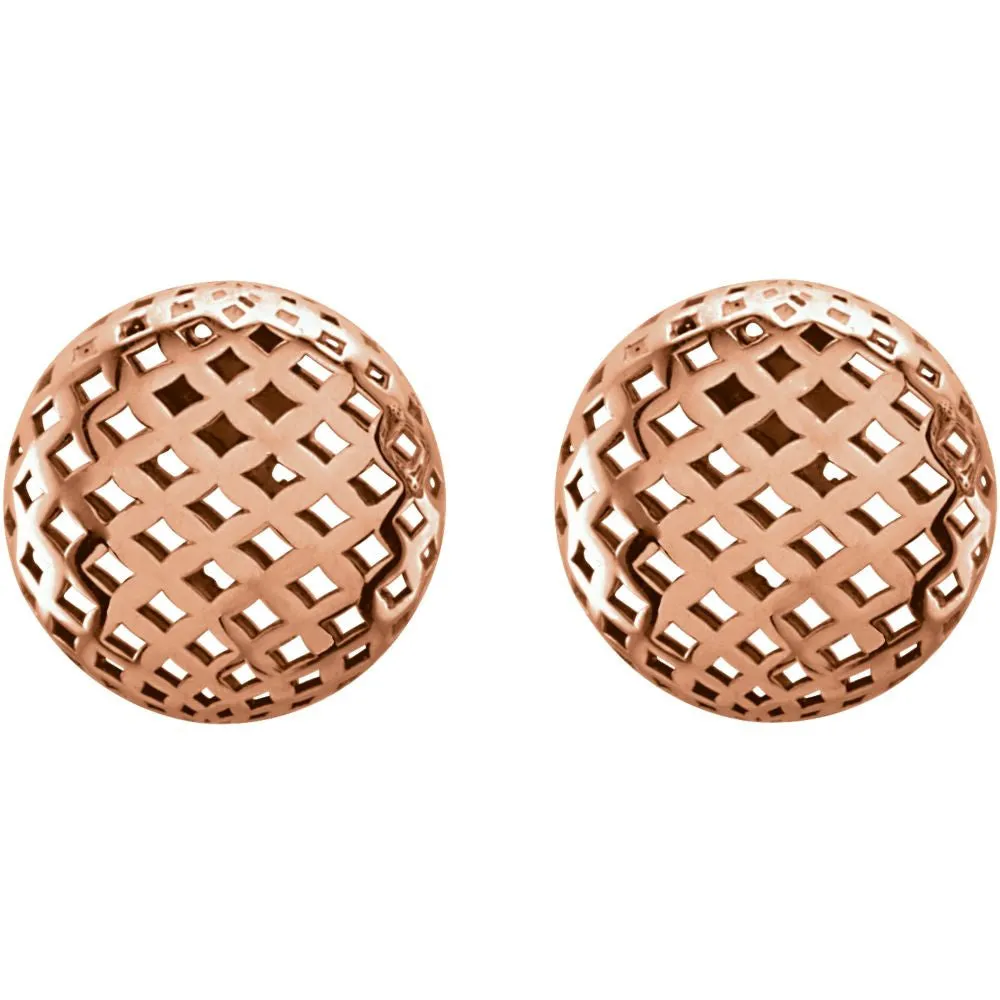 14k Rose Gold 11.9mm Pierced-Style Earrings