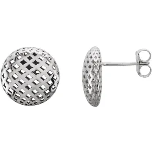 14k White Gold 11.9mm Pierced-Style Earrings