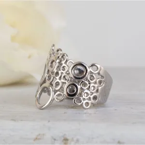 14K White Gold Circles Ring