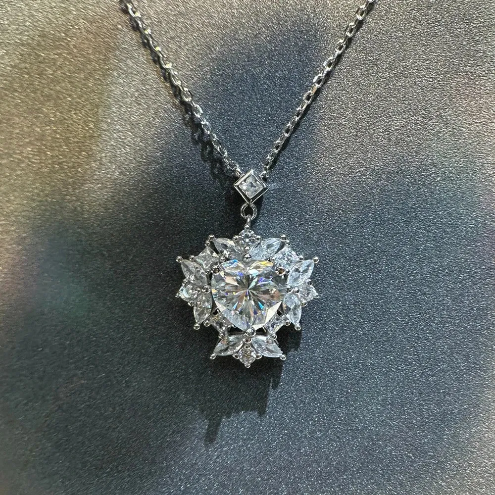 2.0 Ct Heart Cut Diamond Pendant Necklace
