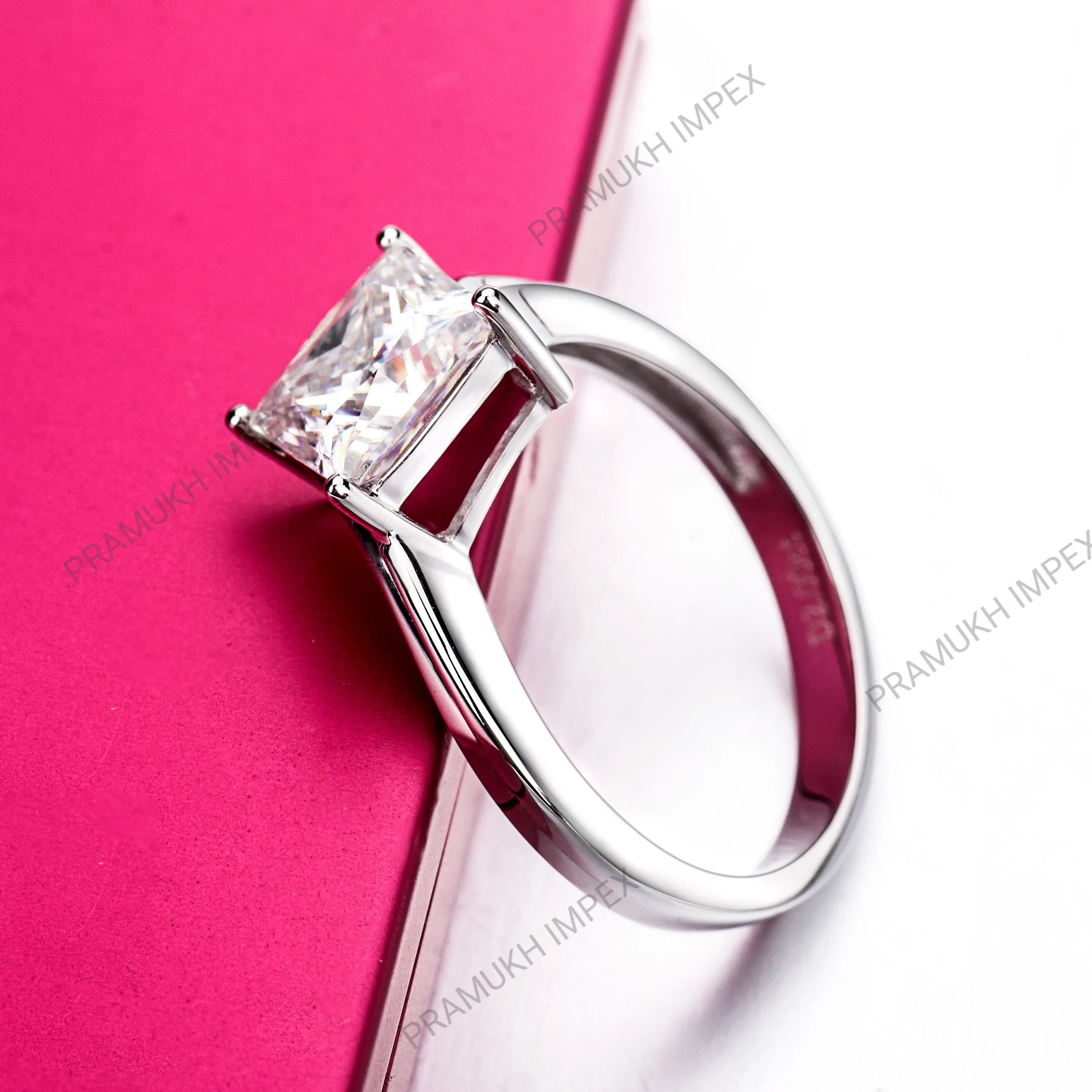 2.0CT Princes shape 14k White Gold Moissanite Engagement Ring  wedding ring vintage simple unique anniversary gifts for her stackable ring