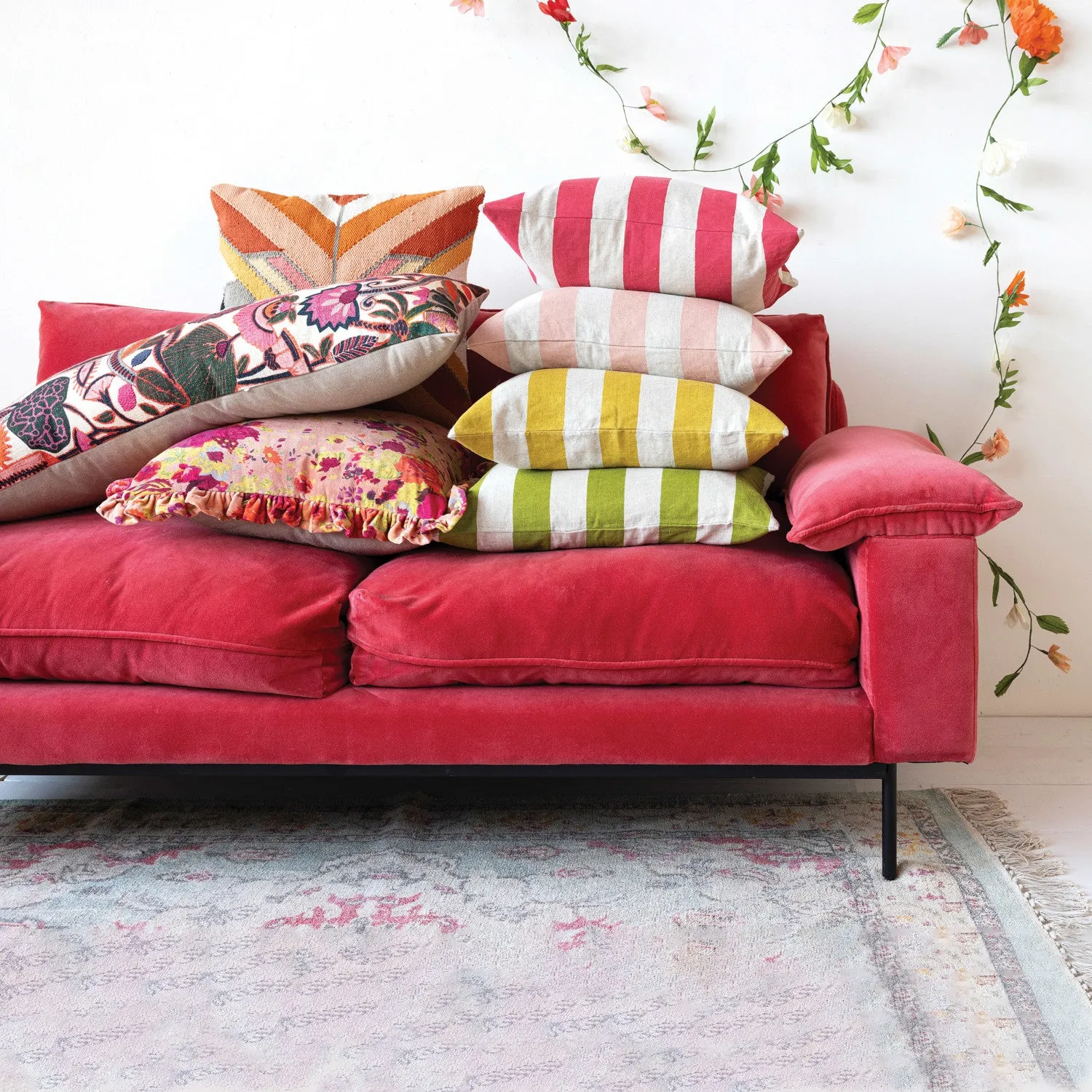 20" Spring Striped Pillows - Three Colors
