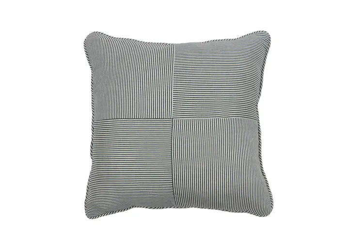 22" Midnight & Ivory Wool/Silk Windmill Pillow