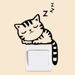 2pcs Cat Vivid 3D Smashed Wall Sticker