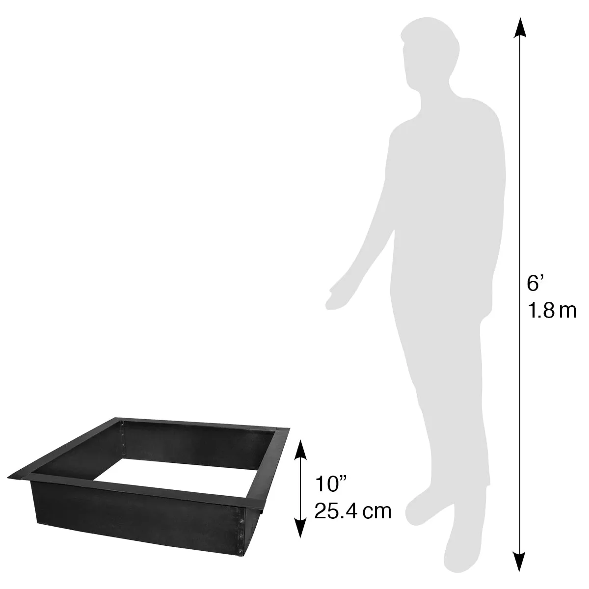 36 in. Square x 10 in. High Fire Ring