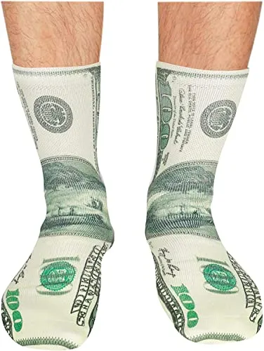 3D Print Money Socks, Unique Dollars-themed Gifts for Men Women, Perfect Cash Gifts, Accountant Appreciation Presents,  Christmas Gifts