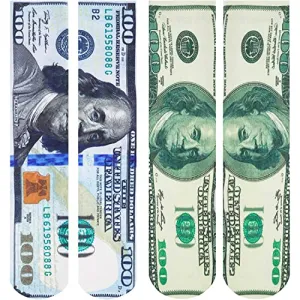 3D Print Money Socks, Unique Dollars-themed Gifts for Men Women, Perfect Cash Gifts, Accountant Appreciation Presents,  Christmas Gifts