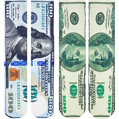 3D Print Money Socks, Unique Dollars-themed Gifts for Men Women, Perfect Cash Gifts, Accountant Appreciation Presents,  Christmas Gifts