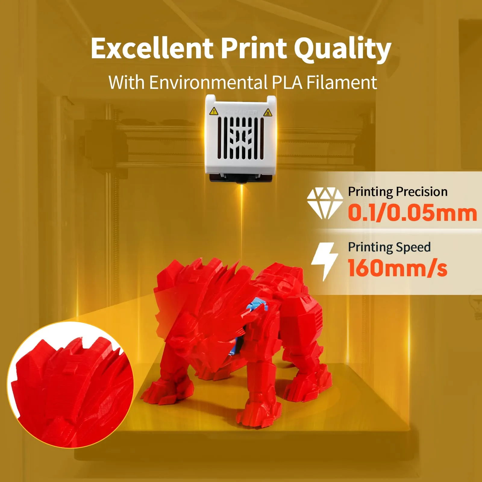 3D Printer for Kids and Beginners, AOSEED X-Maker, Fully Assembled High-Speed 3D Printer with 8 PLA Filament Set, Leveling-Free Bed, Wi-Fi Printing, Silent, High Precision Small 3D Printer with App