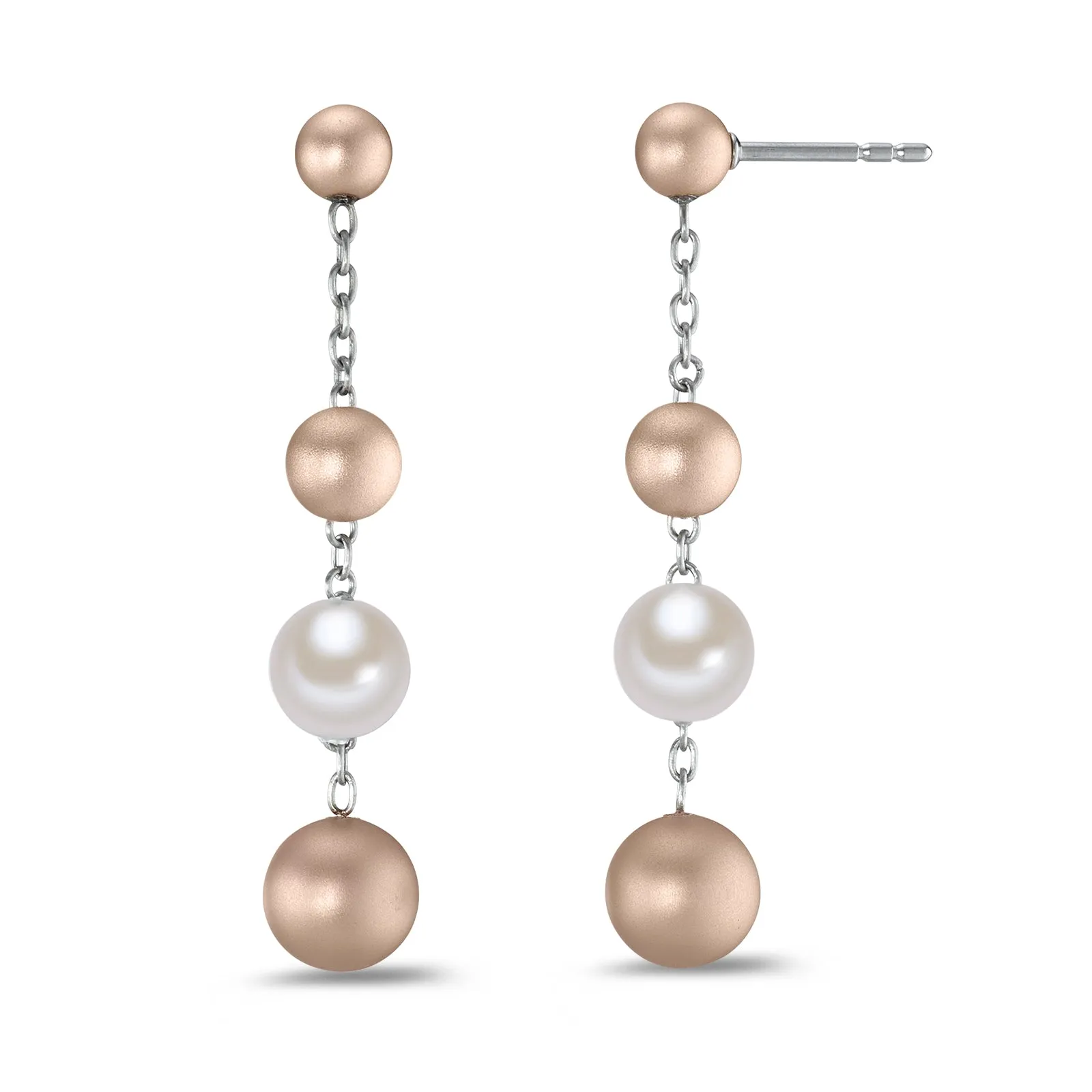 595271 TeNo ARYA Steel & Aluminum Pearl Earrings
