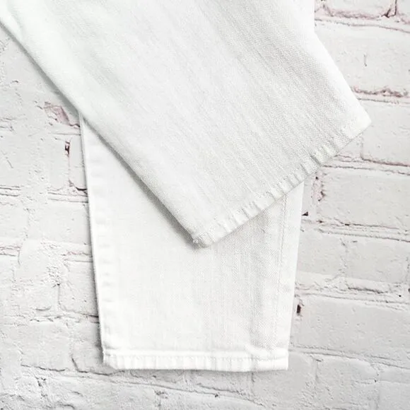 7 FOR ALL MANKIND Luxe Vintage White Josefina Boyfriend Nautical Crop Jeans 26