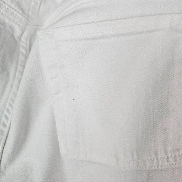 7 FOR ALL MANKIND Luxe Vintage White Josefina Boyfriend Nautical Crop Jeans 26