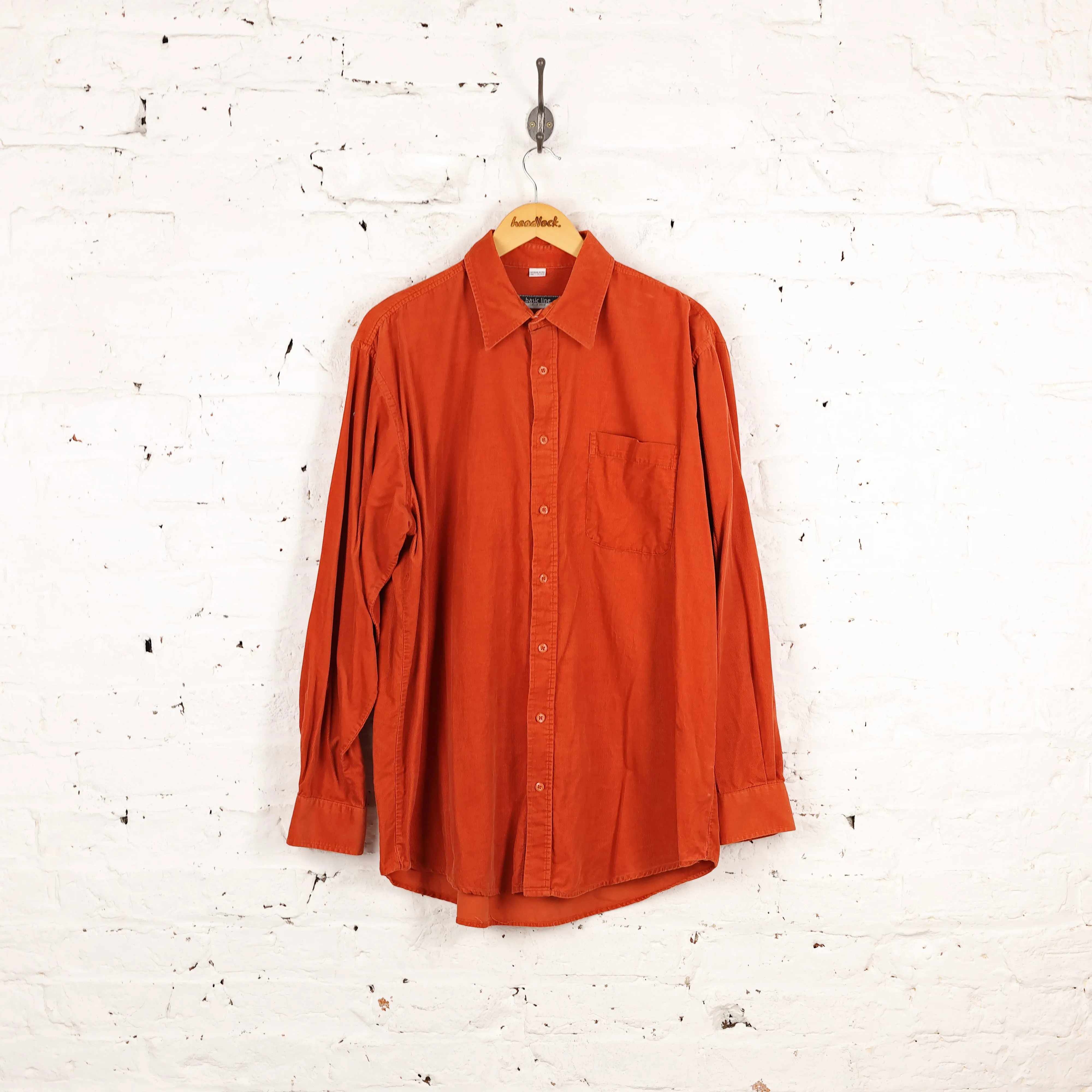 90s Corduroy Shirt - Orange - XL