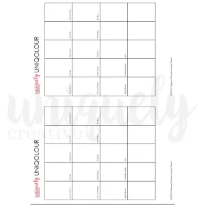 A4 Pigment Powder Swatch Sheet UCCS191 Uniquely Creative