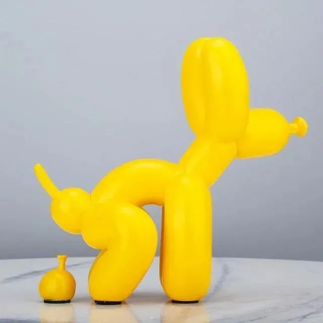 Air Balloon Dog Pooping Figurine
