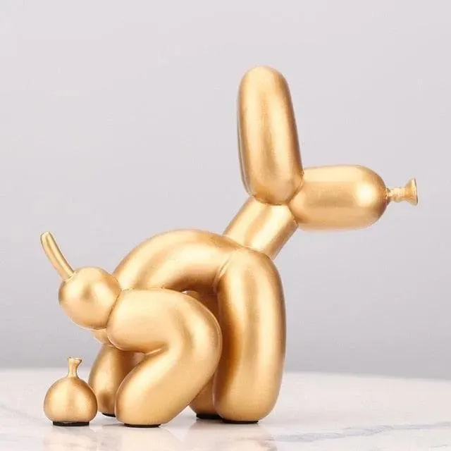 Air Balloon Dog Pooping Figurine