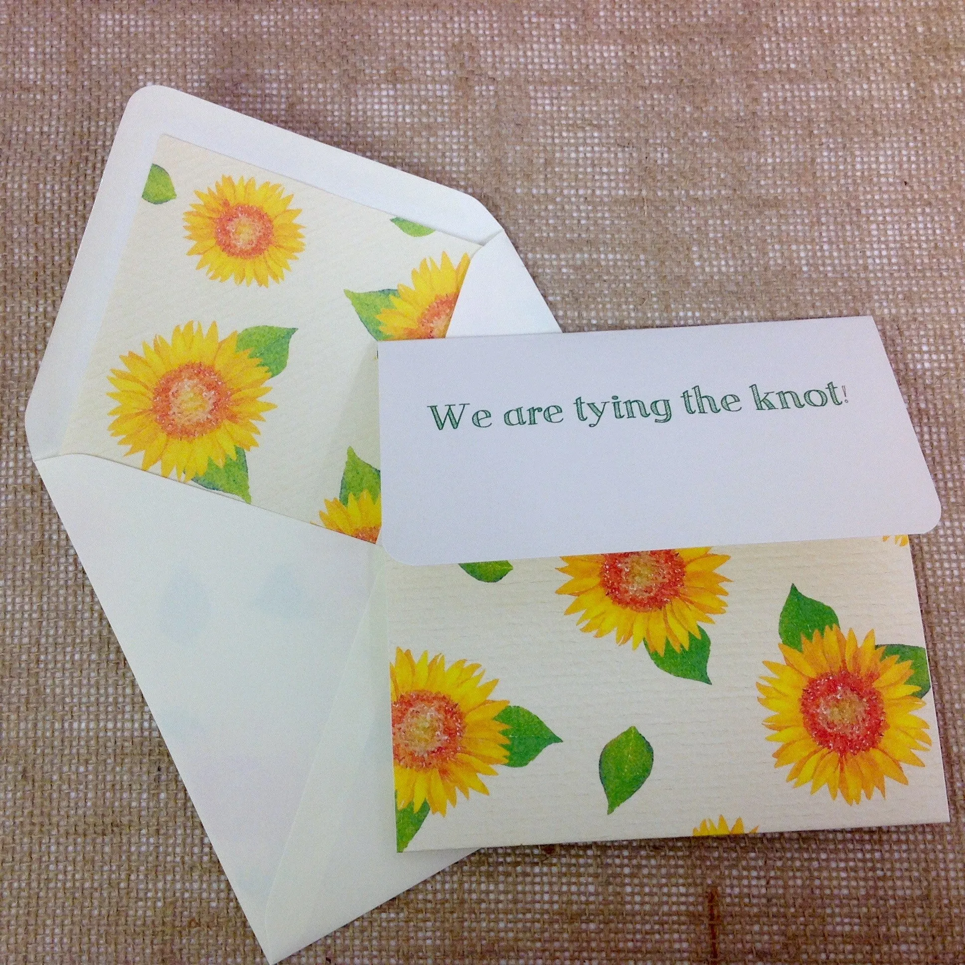 All-in-One Sunflower Design Wedding Invitation, Stationery & Matching Accessories