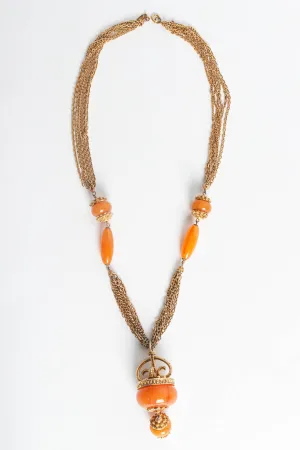 Amber Bead Pendant Necklace