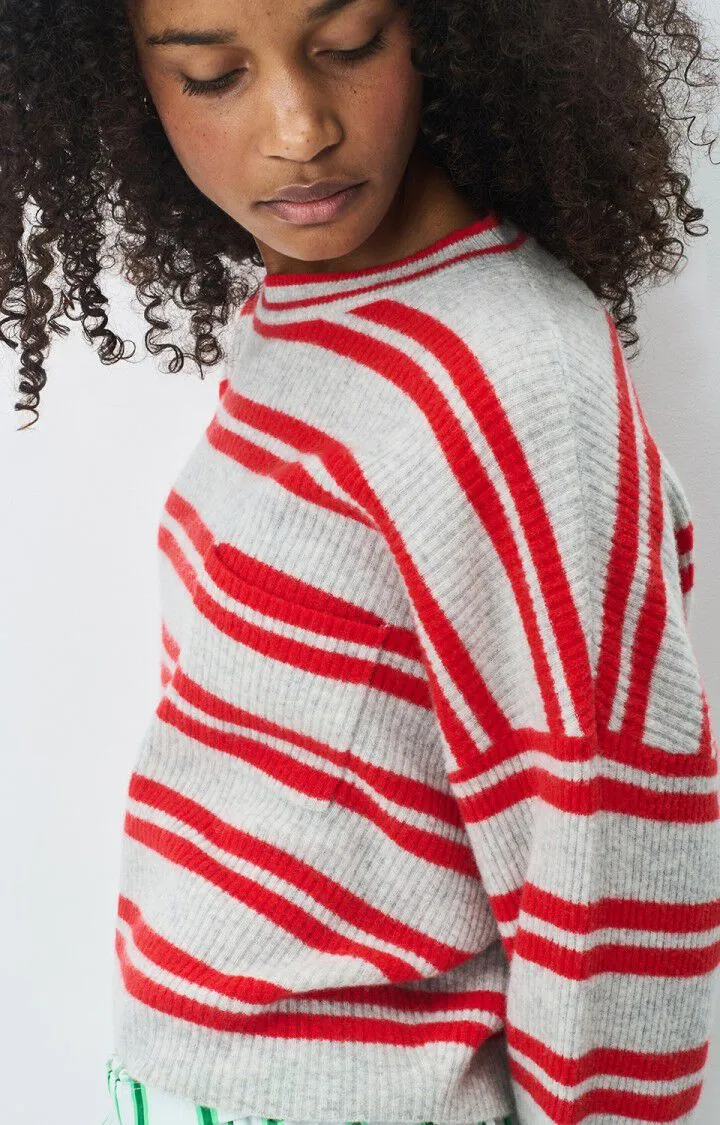 American Vintage - Rax Sweater (Grey / Red)