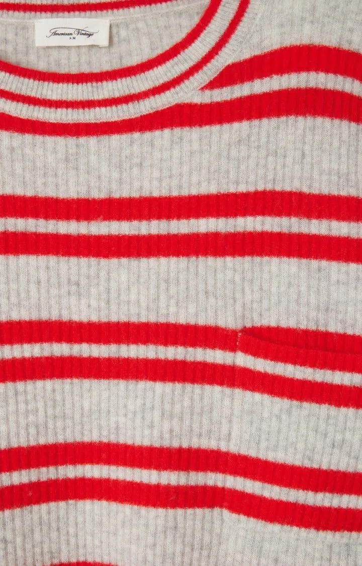 American Vintage - Rax Sweater (Grey / Red)