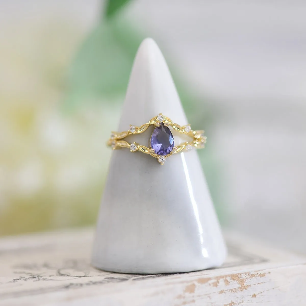 Amethyst Rococo Ring Set - Violet