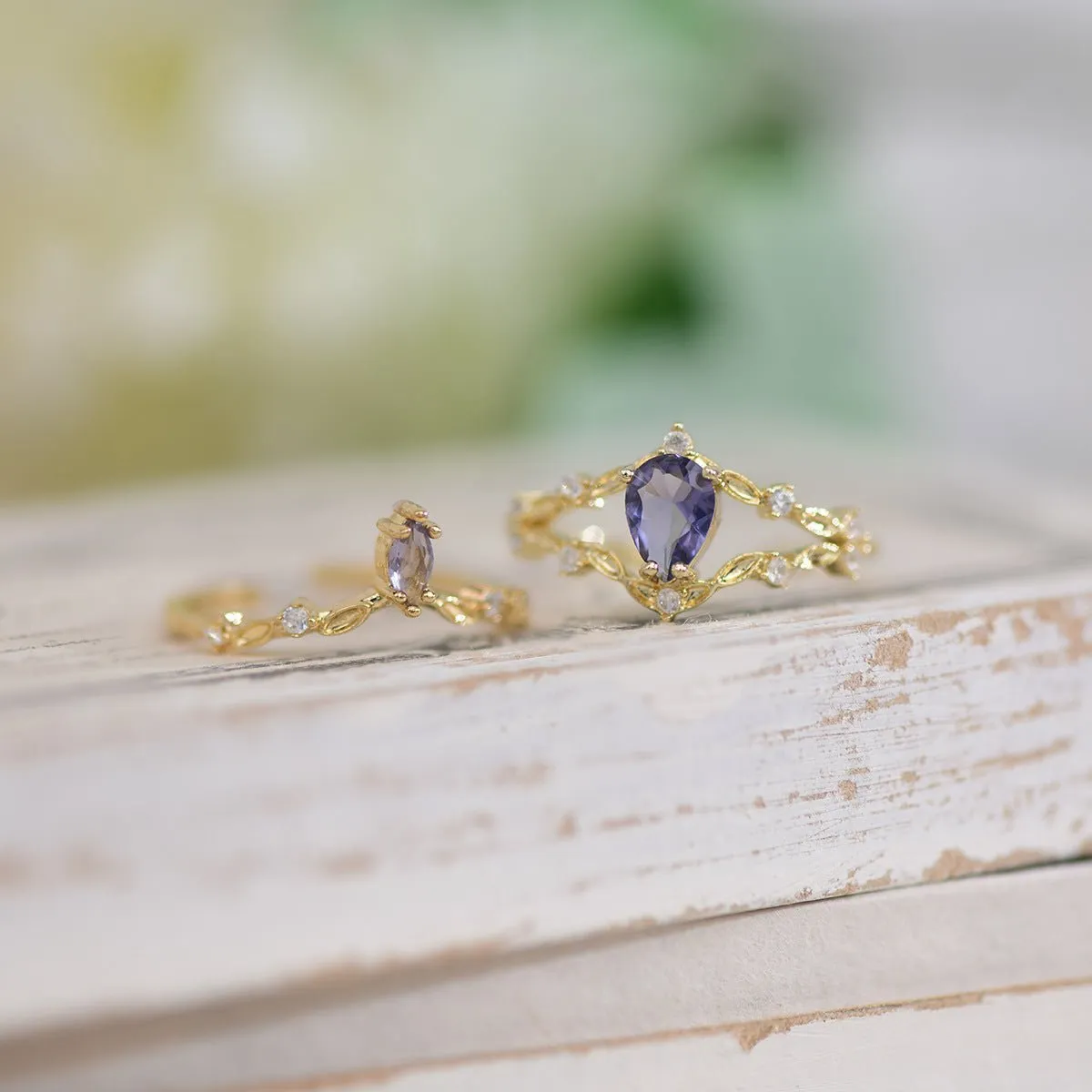 Amethyst Rococo Ring Set - Violet