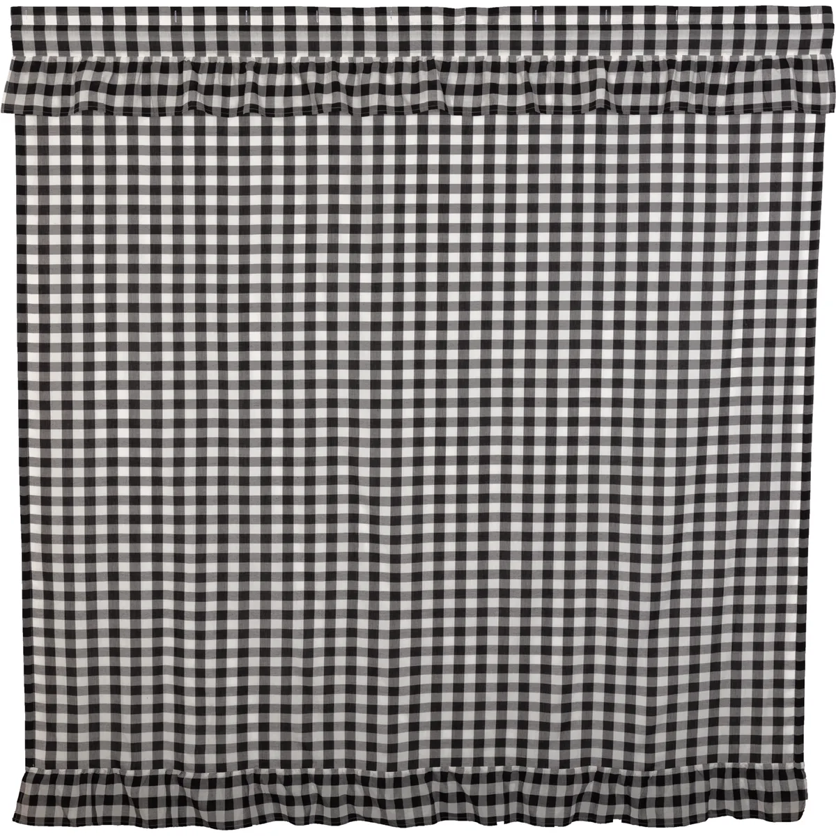 Annie Buffalo Check Black Ruffled Shower Curtain