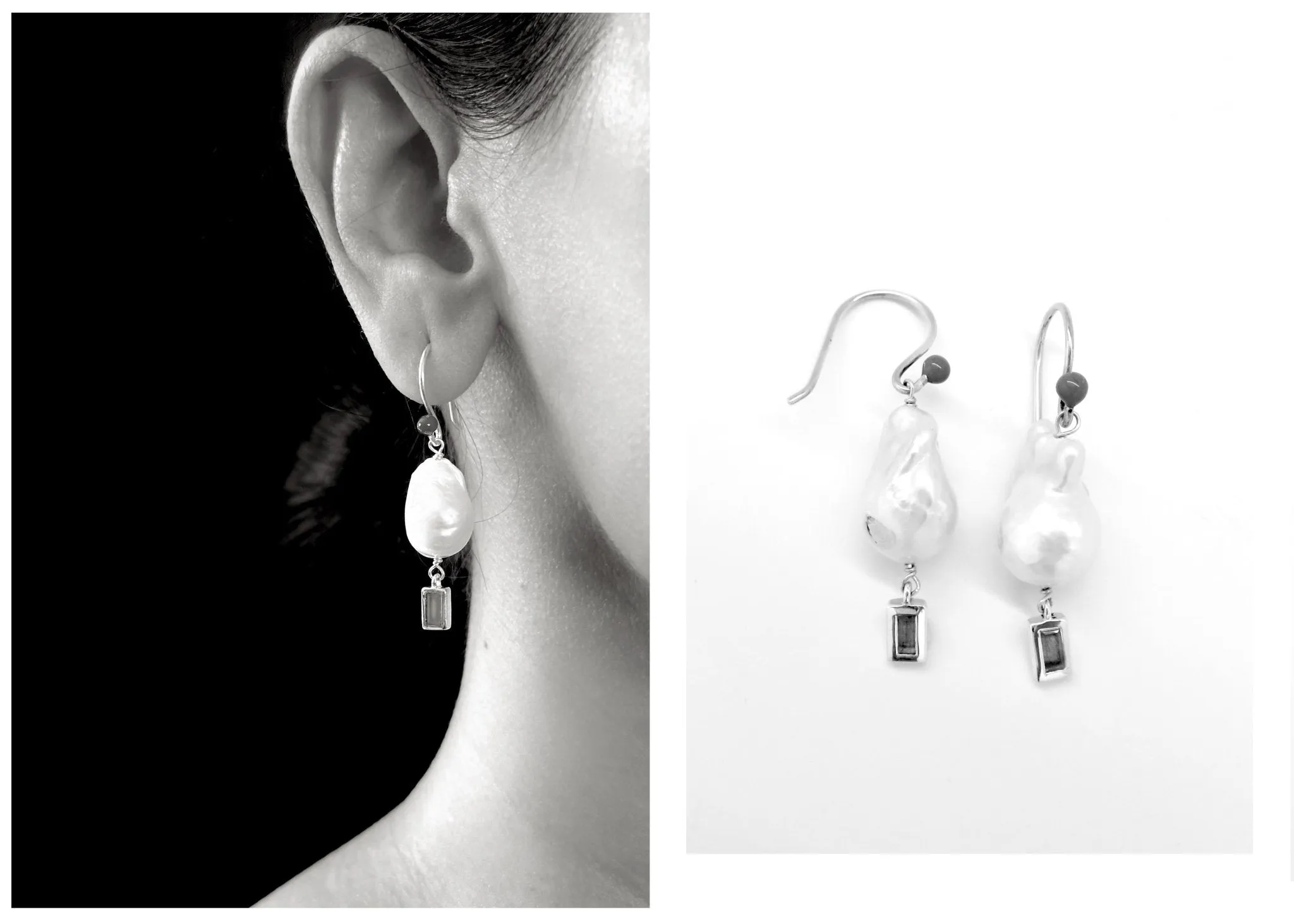 April (baroque pearl birthstone earrings)