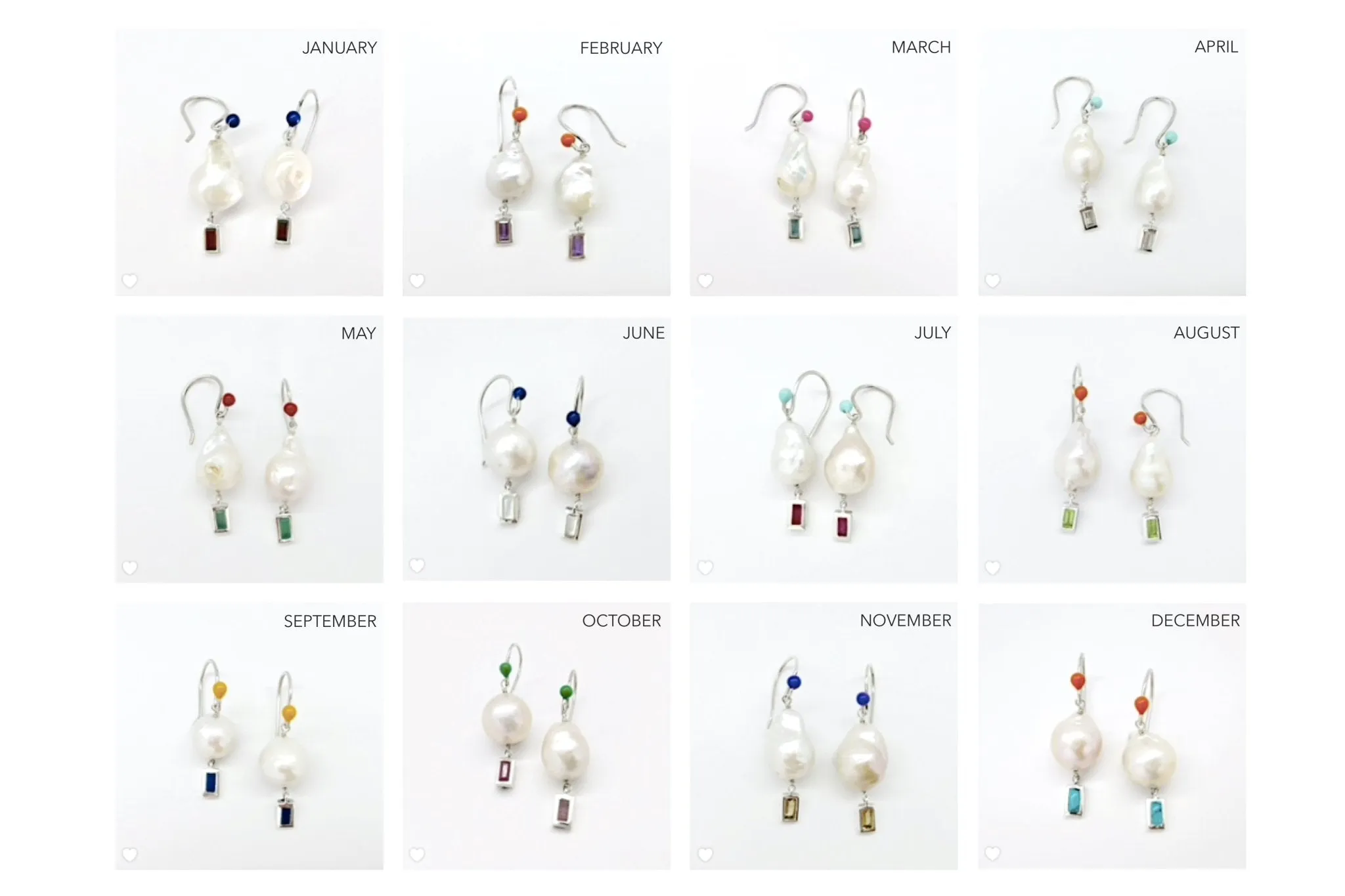 April (baroque pearl birthstone earrings)