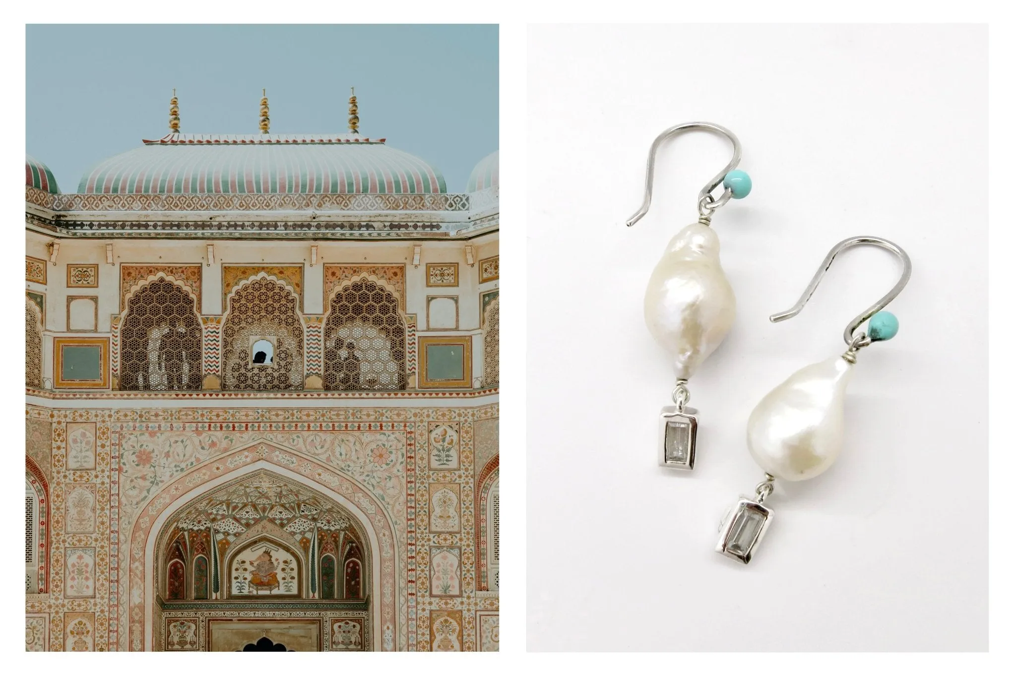 April (baroque pearl birthstone earrings)