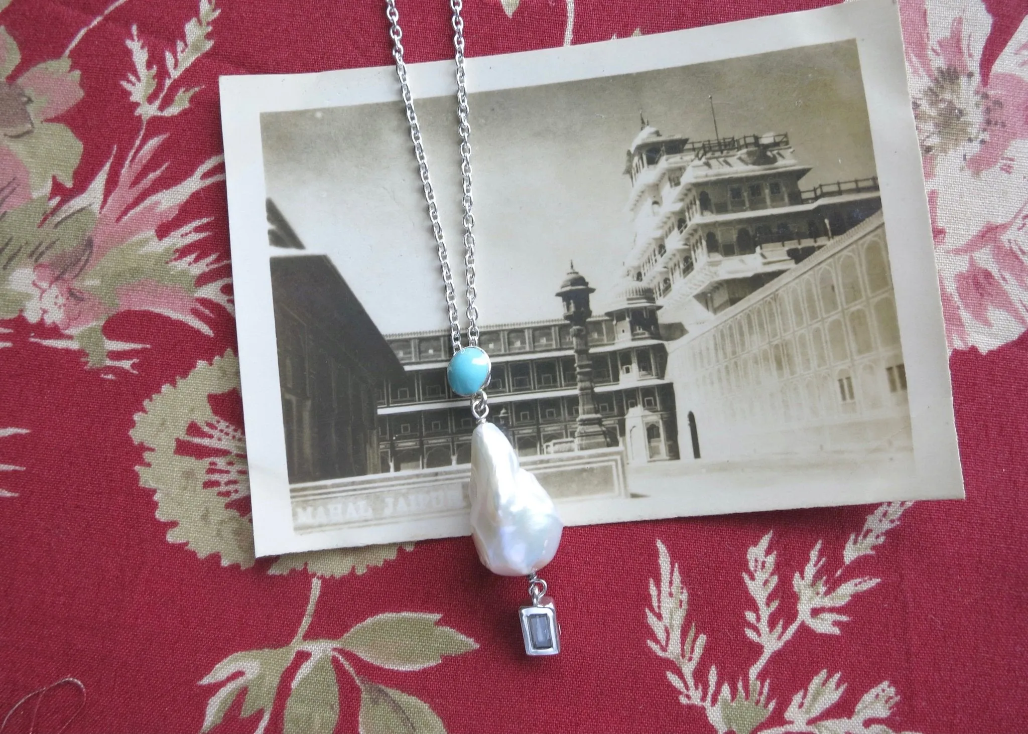 April (baroque pearl birthstone necklace)