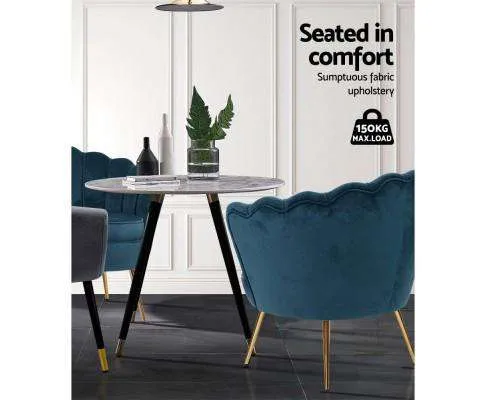 Armchair Lounge Chair Accent Retro Armchairs Lounge Shell Velvet Navy