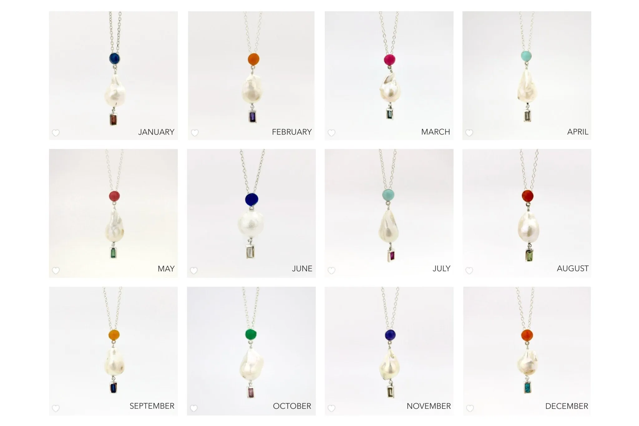 August (baroque pearl birthstone necklace)