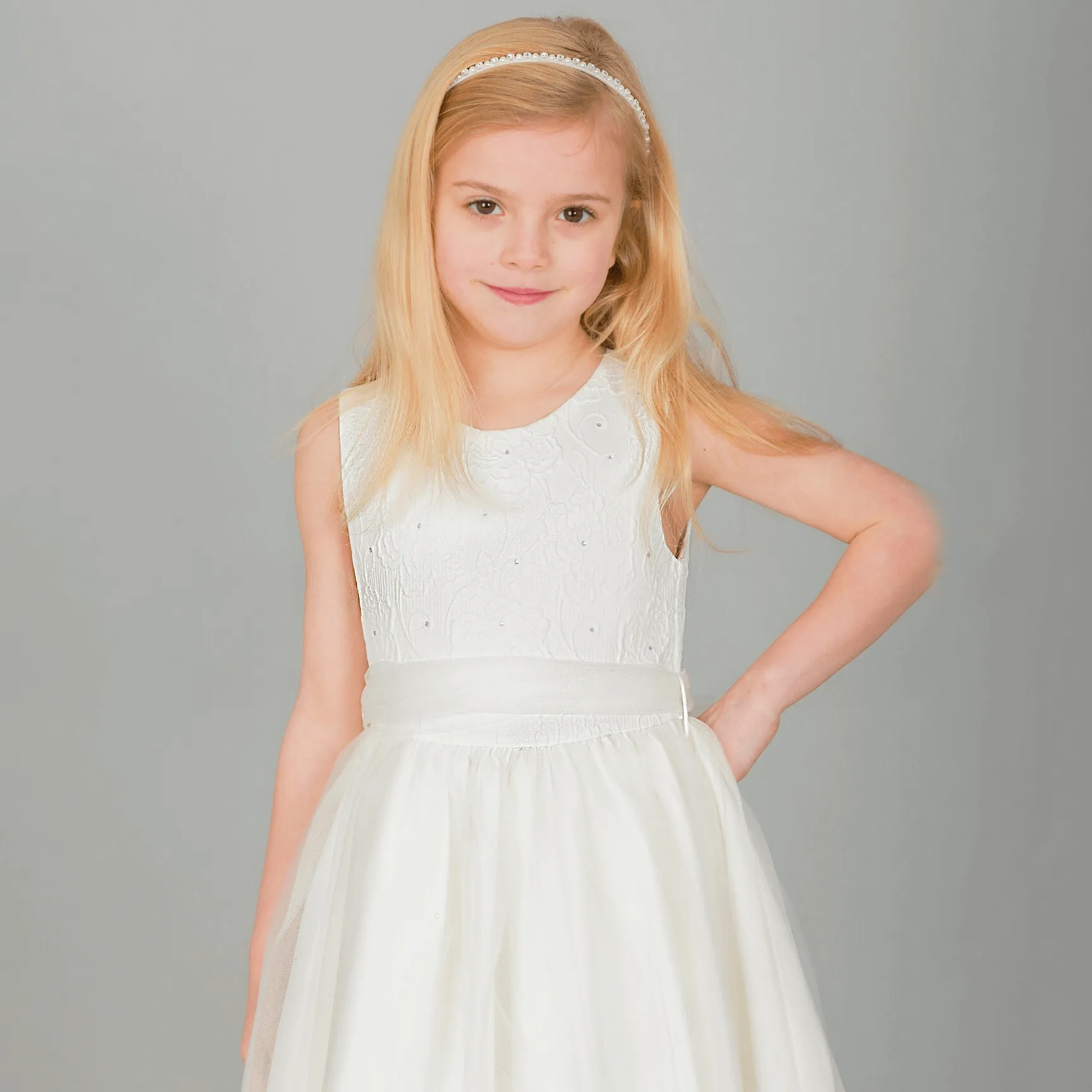 Baby Isabella Flower Dress - Ivory