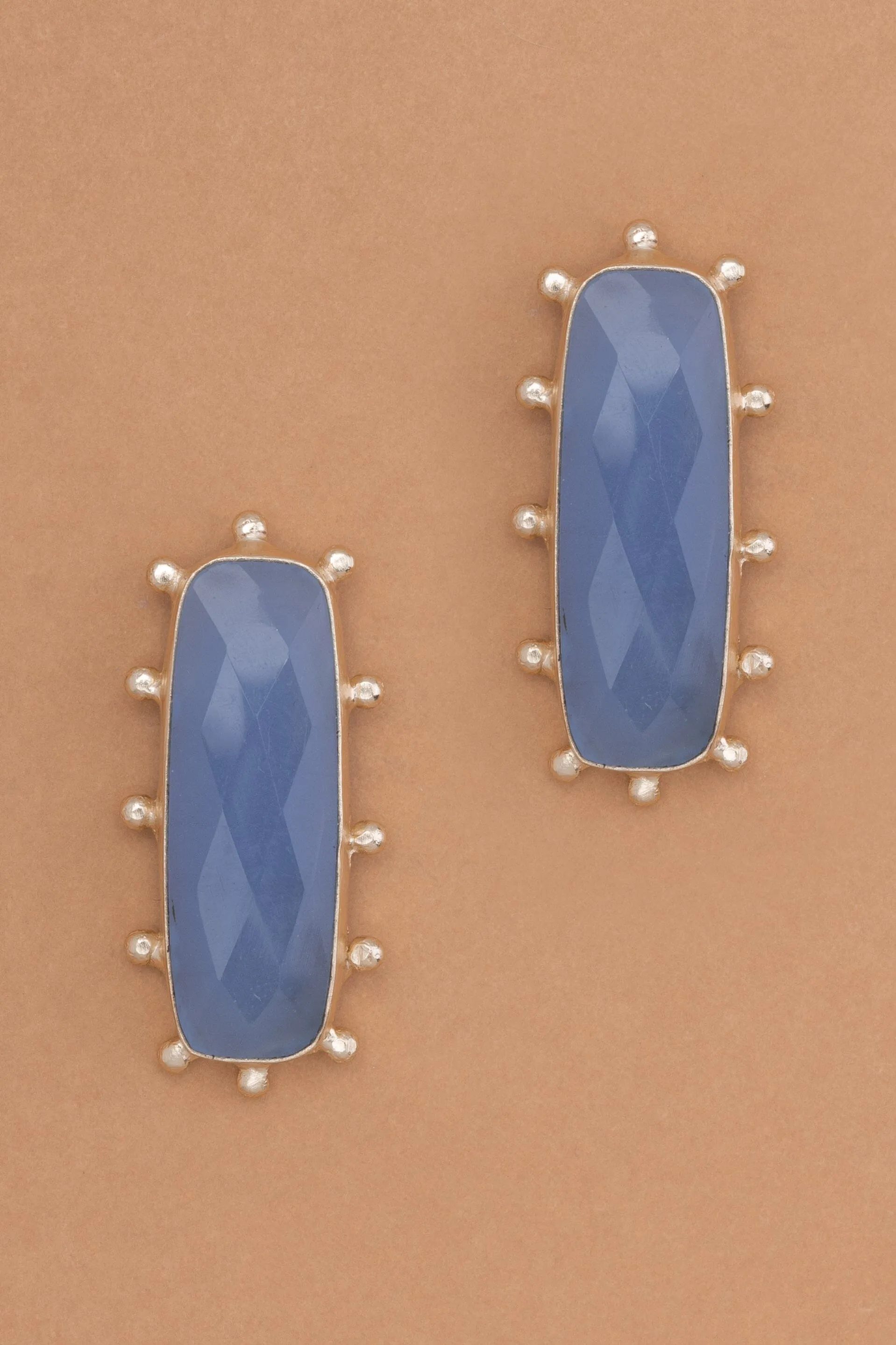 Baroque Blue Gemstone Earrings