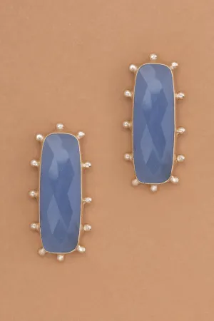Baroque Blue Gemstone Earrings