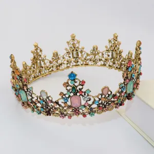 Baroque Handmade Queen Tiara Colorful