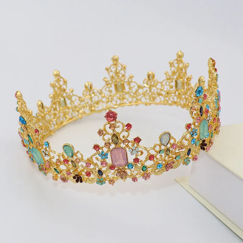 Baroque Handmade Queen Tiara Colorful