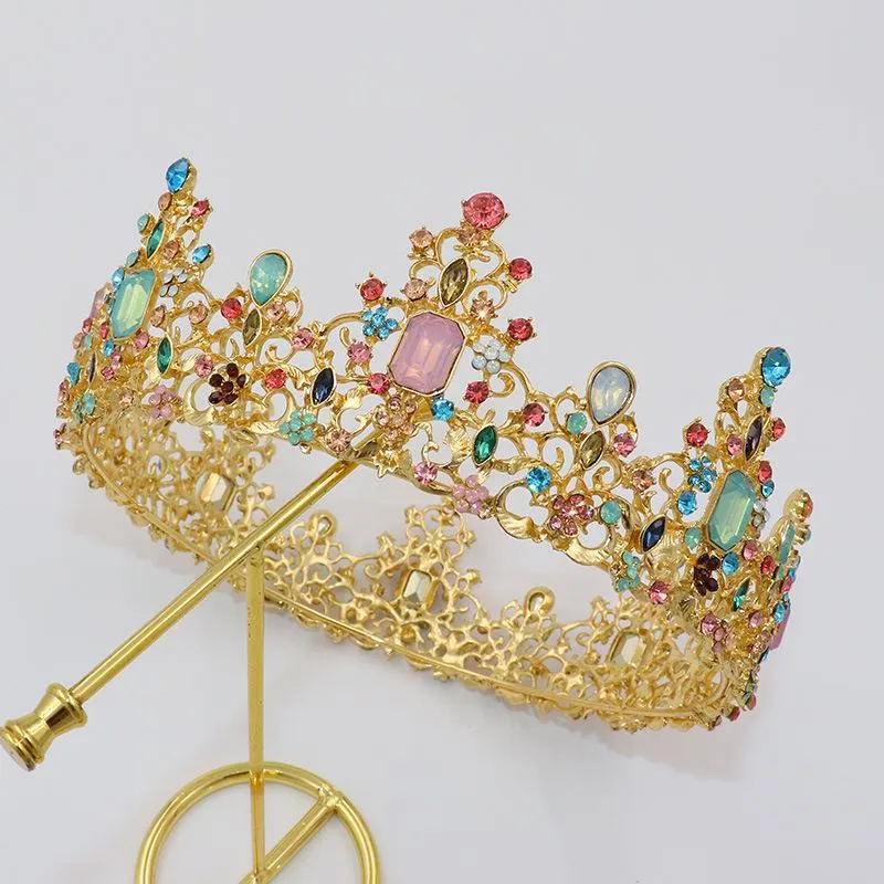 Baroque Handmade Queen Tiara Colorful