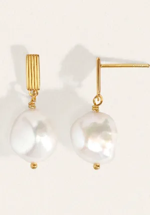 Baroque Pearl Earrings- Gold