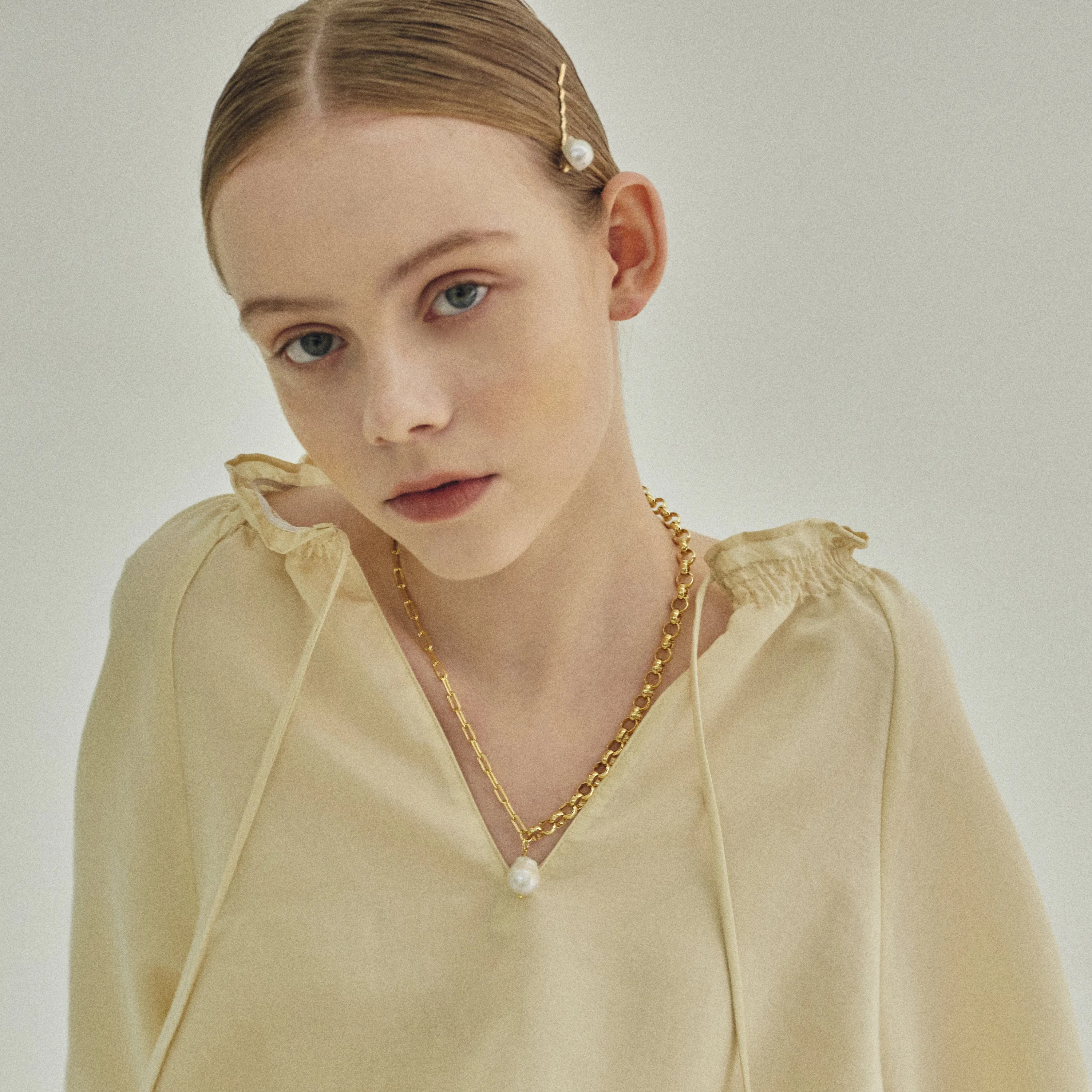 Baroque Pearl Pendant Chain Necklace