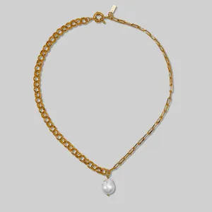 Baroque Pearl Pendant Chain Necklace