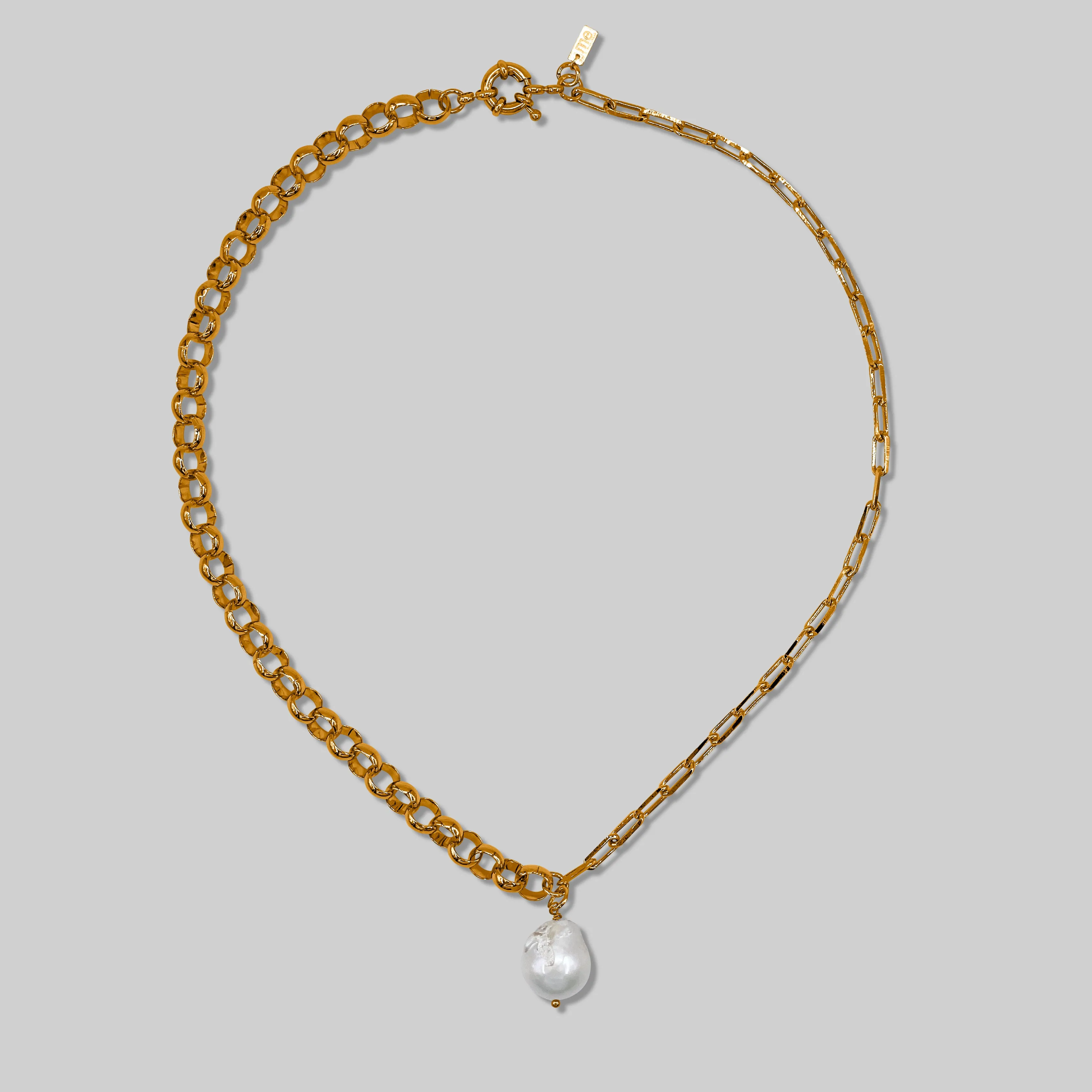 Baroque Pearl Pendant Chain Necklace