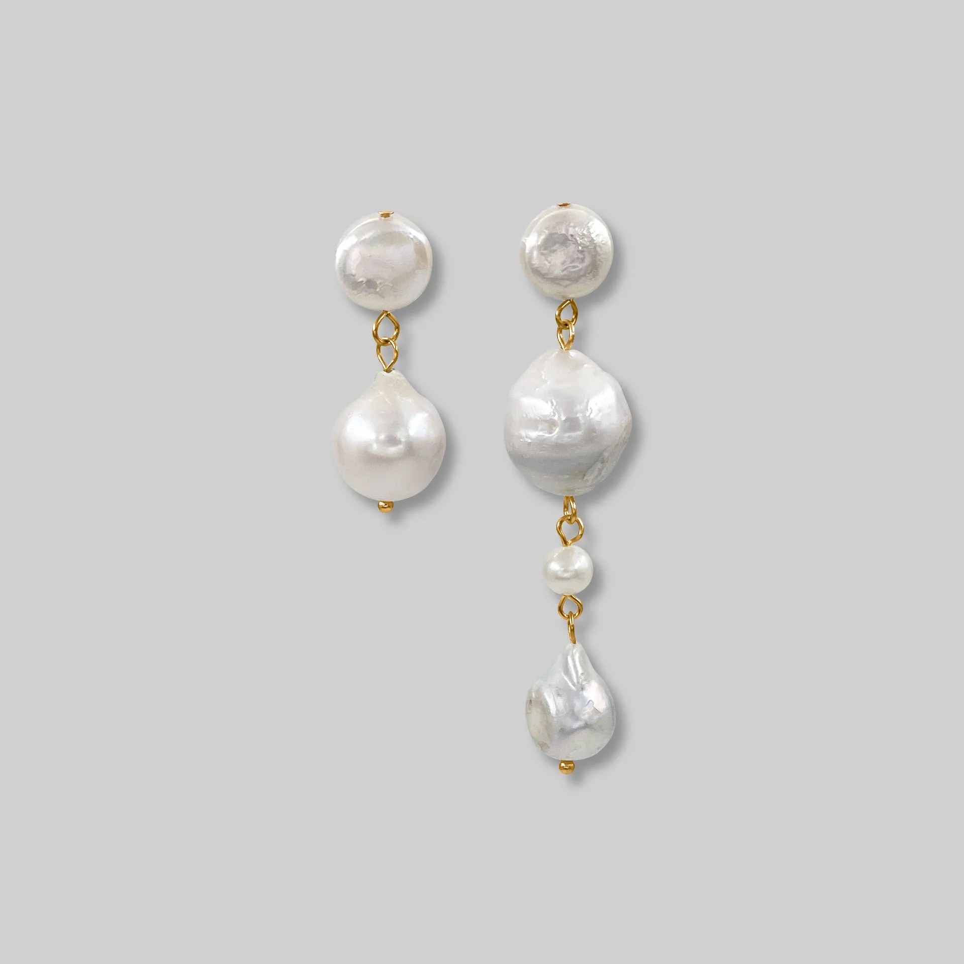 Baroque Pearl Unmatched Earrings
